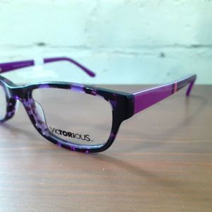 NEW Victorious, eyeglass frame, Prescription-ready Purple glasses, 50-17-135